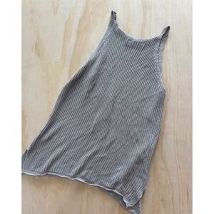 C+D+M Collection Gray Knit Tank Top Pointelle‎ Back Softgirl Sleeveless S